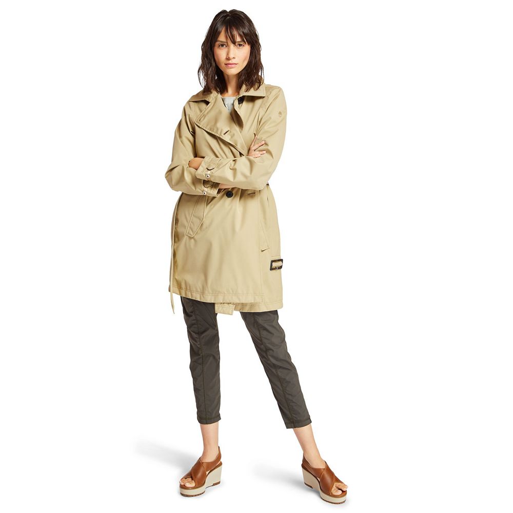 Timberland Παλτο Γυναικεια Χακί - Classic Waterproof Trench - Greece 1294875-UF